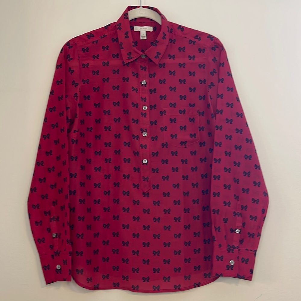 J. CREW red popover shirt